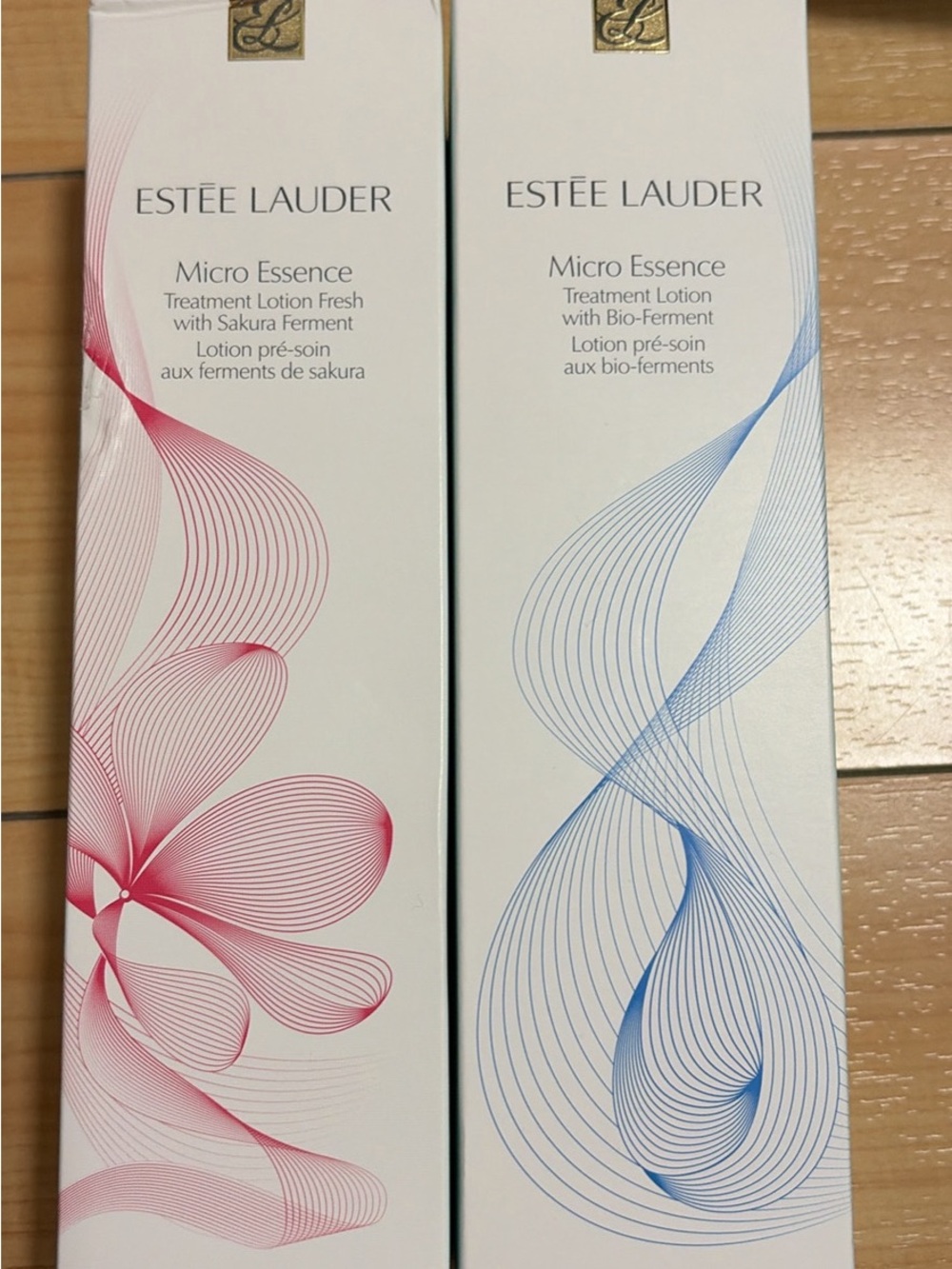 Estee Lauder Micro Essence Treatment Lotions - Pink & Blue Panels
